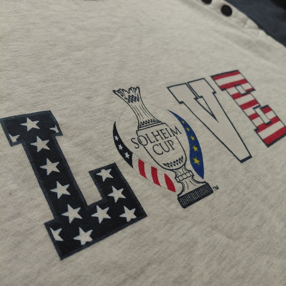 Solheim Cup Womens XXL Golf Side 1/4 Snap Gray Mock Neck Sweatshirt Logo Graphic - Picture 2 of 10